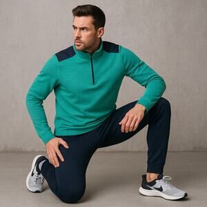 Under Armour Storm Playoff ColdGear 1/4 Zip Sweatshirt Green Blue Men’s L